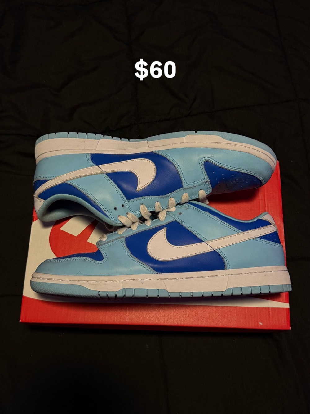 Nike Men’s Low Dunk Sneakers in Light Blue and Royal Blue